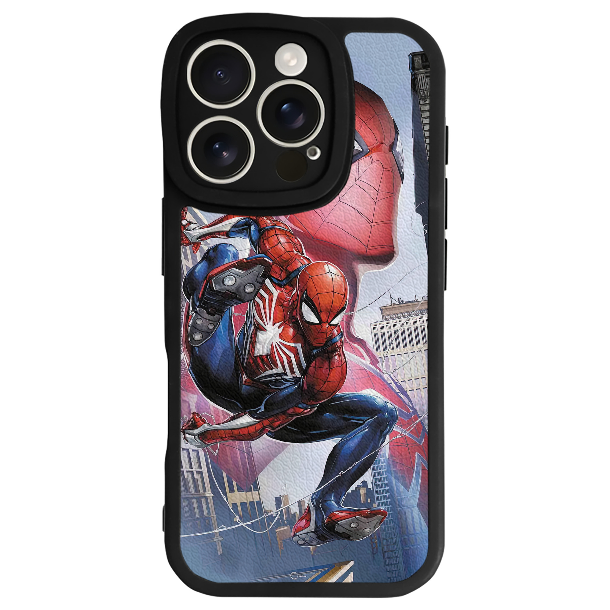 （画像用） Spider Man スパイダーマン 【iPhone 16シリーズ対応】シリコンスマホケース（レザー調） 材質：シリコン
